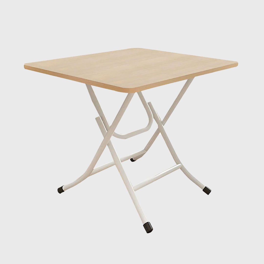 Wood-Colored Square Dining Table Portable