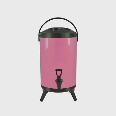 10L Stainless Steel Milk Tea Barrel with Faucet Pink