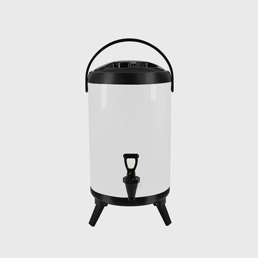 10L Stainless Steel Milk Tea Barrel with Faucet White