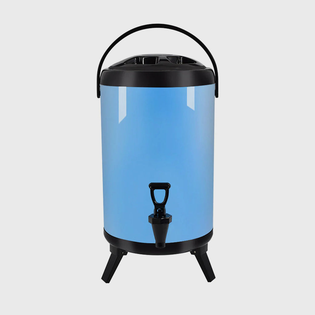 18L Stainless Steel Milk Tea Barrel with Faucet Blue
