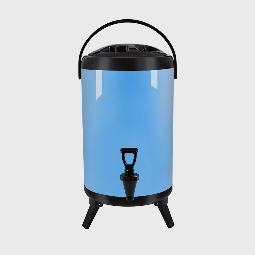 18L Stainless Steel Milk Tea Barrel with Faucet Blue