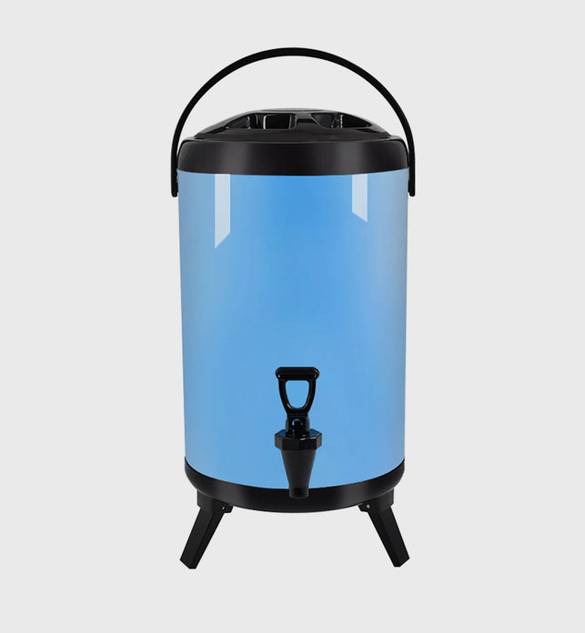 18L Stainless Steel Milk Tea Barrel with Faucet Blue