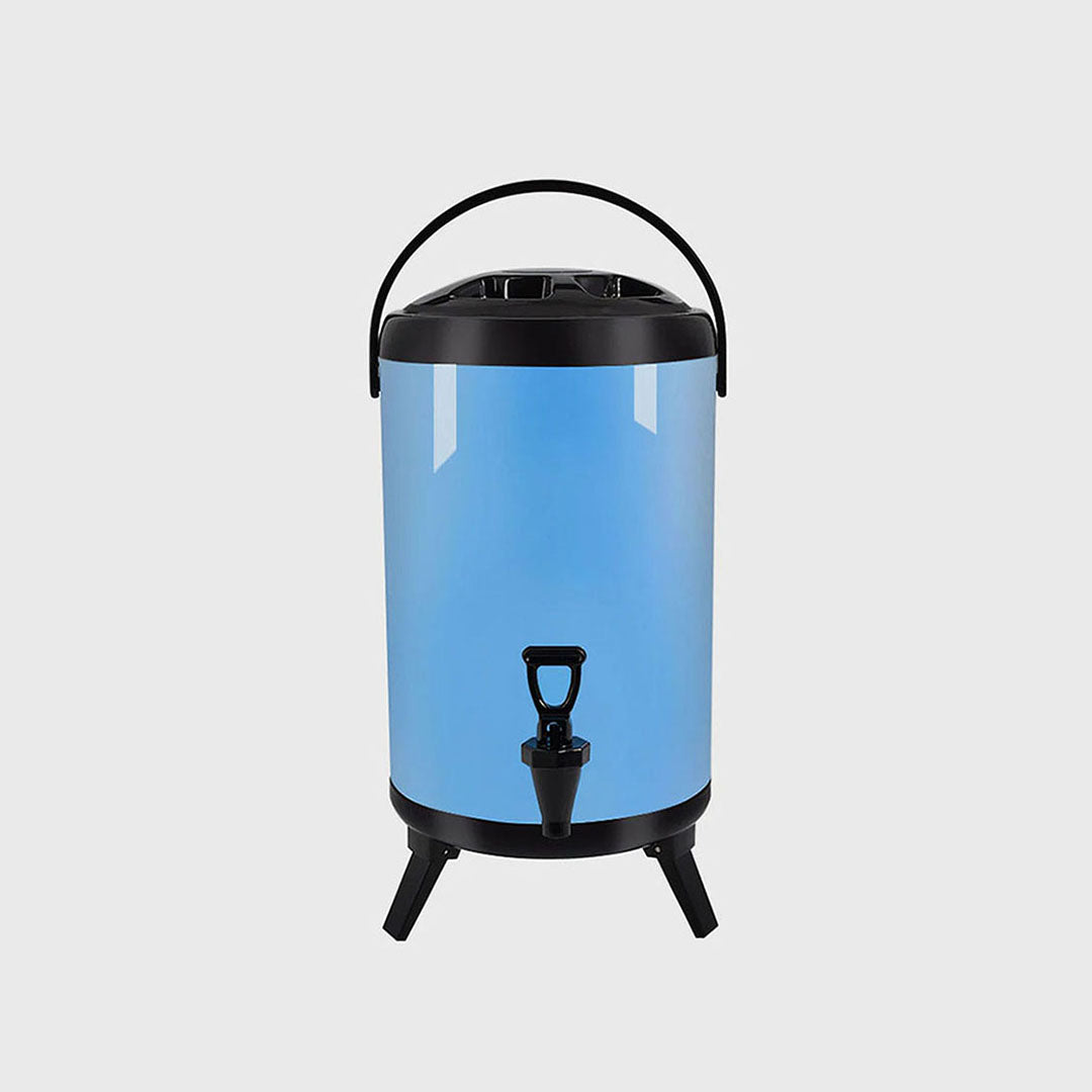 8L Stainless Steel Milk Tea Barrel with Faucet Blue