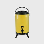 8L Stainless Steel Milk Tea Barrel with Faucet Yellow