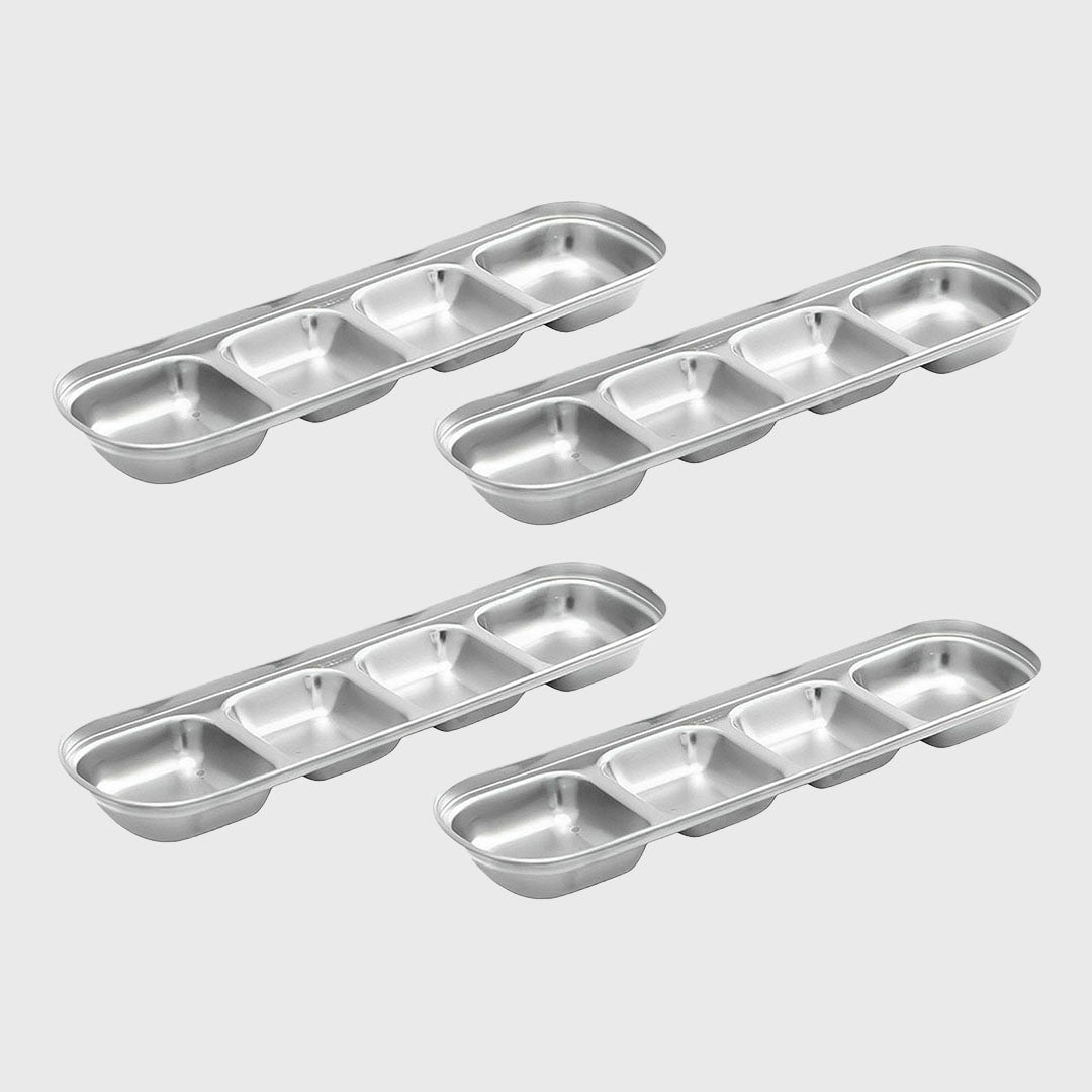 26.5cm Silver Sauce Pan with Three Compartments Divided Sauce Dish
