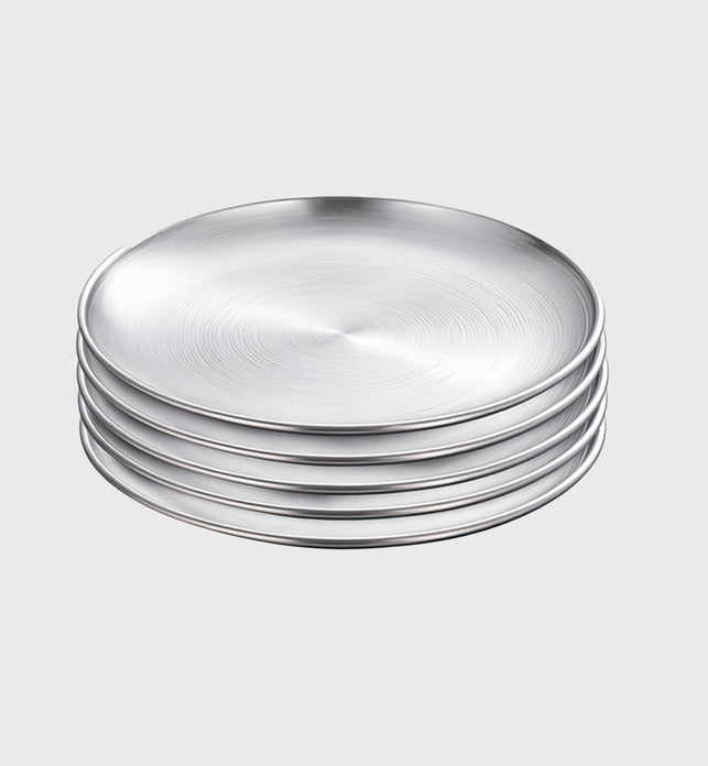 SOGA 26cm Premium Silver Grilling Plate - Durable, Heat-Resistant, Perfect for BBQs and Outdoor Cooking Kitchen Essential