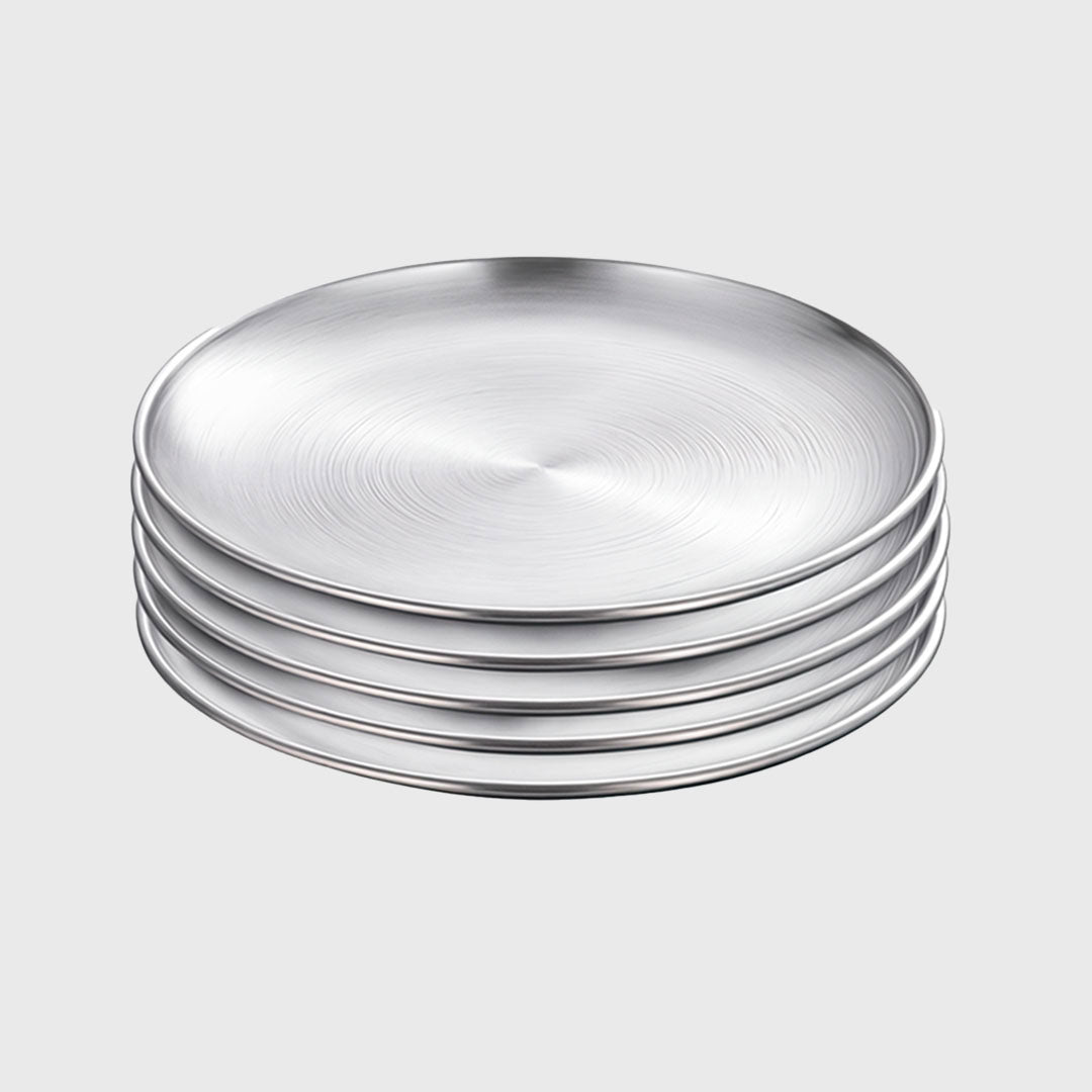 30cm Premium Silver Grilling Plate Durable Heat-Resistant Perfect for BBQs and Outdoor