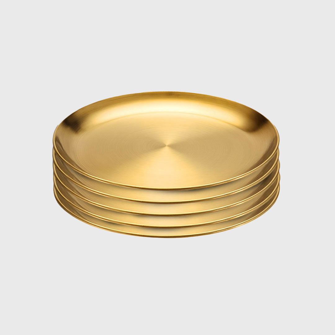 23cm Premium Gold Grilling Plate - Durable, Heat-Resistant, Perfect for BBQs and Outdoor