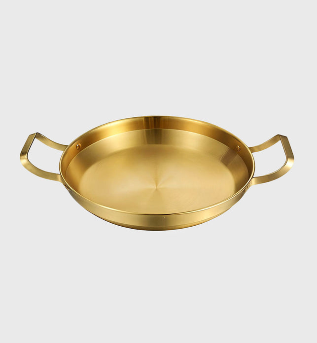 SOGA 26cm Dry Pot Gold Plated 202 Material Stainless Steel and Kitchen Essential