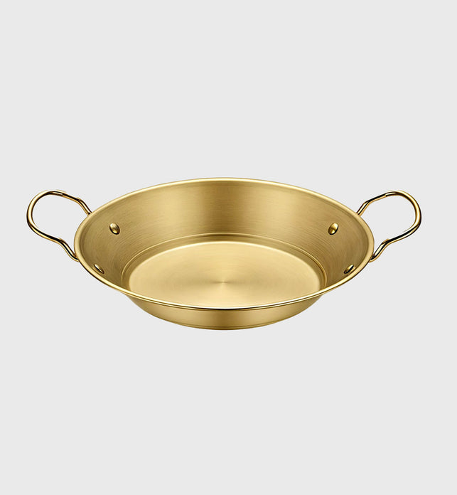 SOGA 25cm Dry Pot And crafted with 201 Material in Gold for Kitchen Essentia