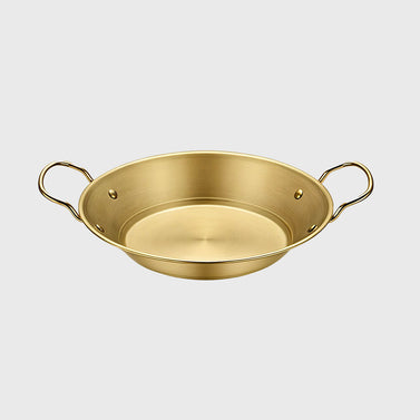 SOGA 29cm Signature Dry Pot And crafted with 201 Material in Gold For Kitchen Essential