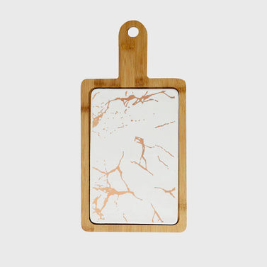 33.5cm White Square Wooden Serving Tray
