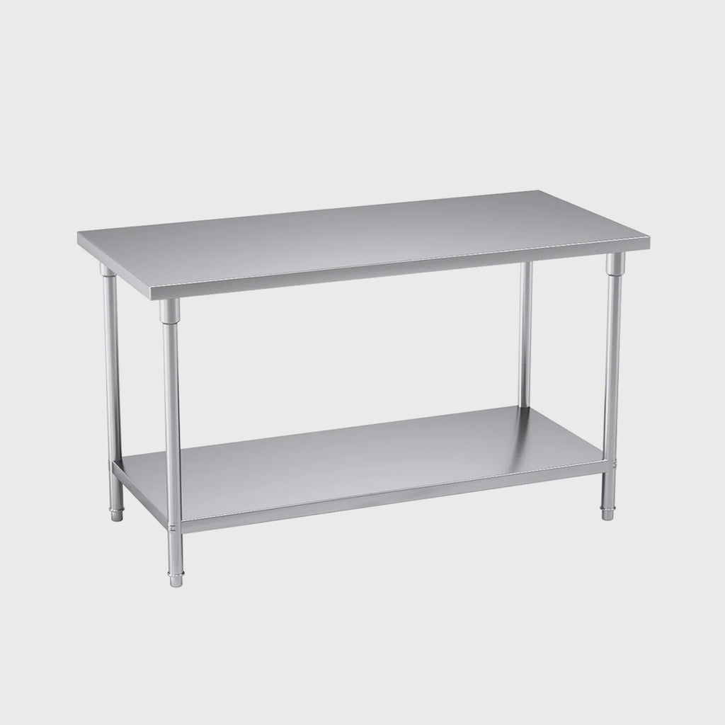 2-Tier Commercial Catering Stainless Steel Work Bench 150*70*85cm
