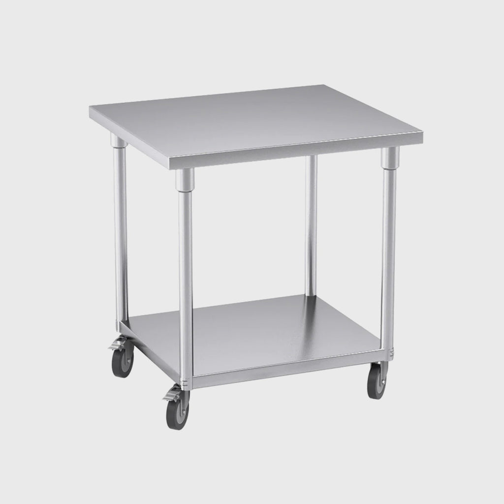 80cm Commercial Kitchen Stainless Steel Work Bench with Wheels