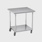 80cm Commercial Kitchen Stainless Steel Work Bench with Wheels