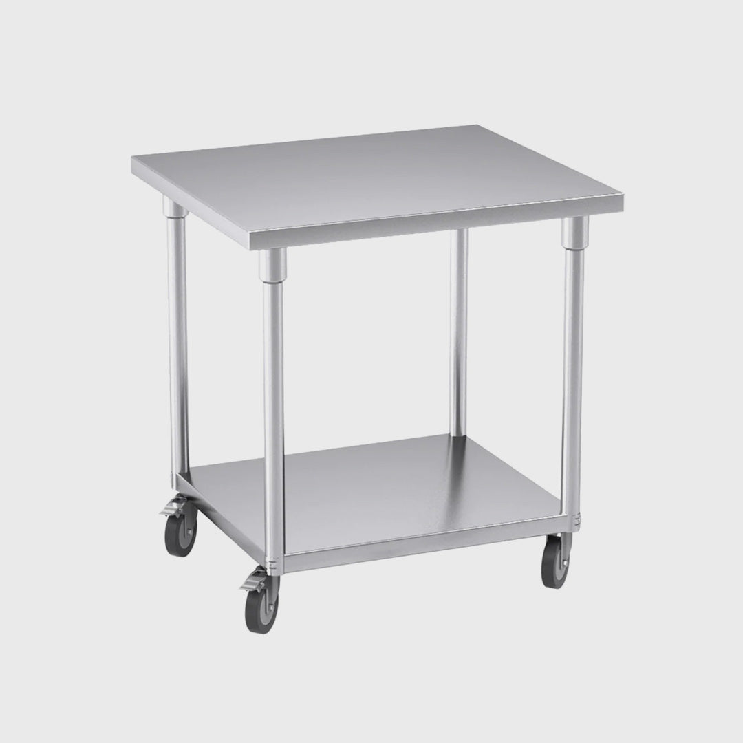 80cm Commercial Kitchen Stainless Steel Work Bench with Wheels