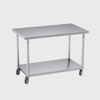 120cm Commercial Kitchen Stainless Steel Work Bench with Wheels