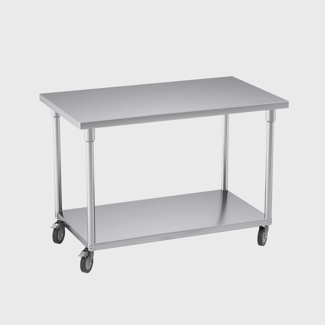 120cm Commercial Kitchen Stainless Steel Work Bench with Wheels