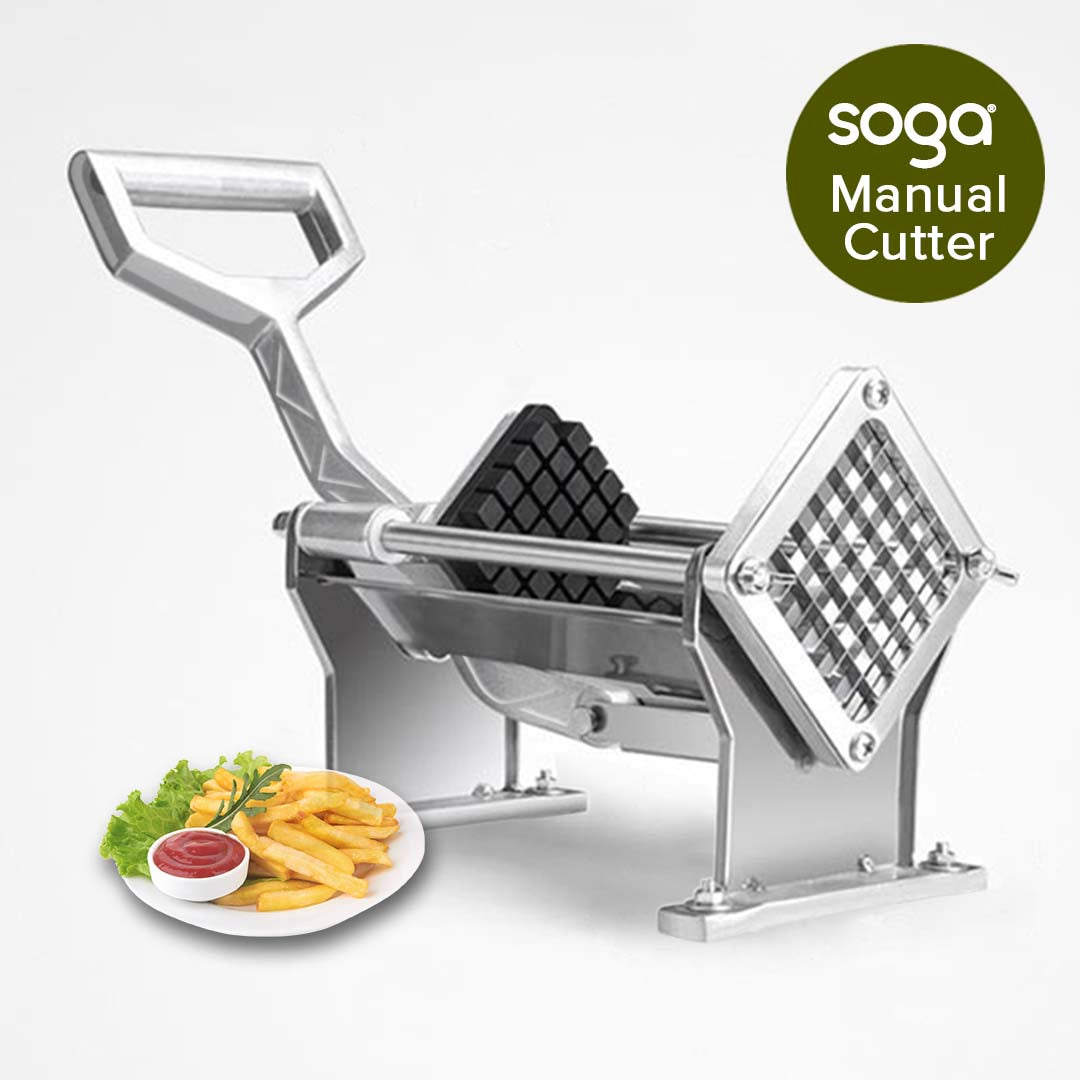 SOGA Commercial Stainless Steel Potato Cutter with 3 Blades