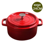 Cast Iron Porcelain Casserole 3.6L Red 24cm