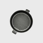 SOGA 26cm Round Ribbed Cast Iron with Handle