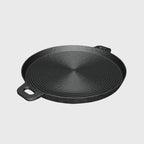 SOGA 35cm Round Ribbed Cast Iron with Handle