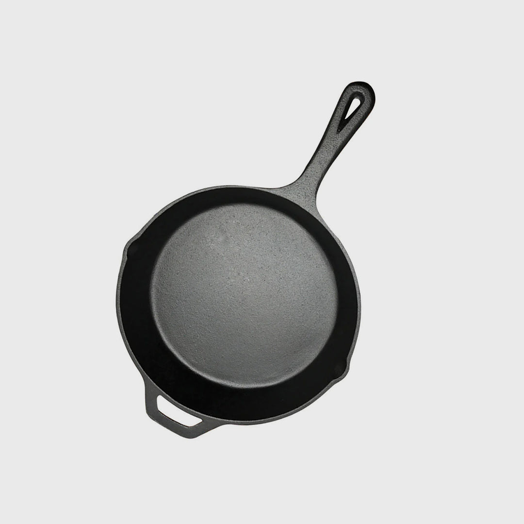 SOGA 30cm Round Cast Iron Frying Pan with Helper Handle