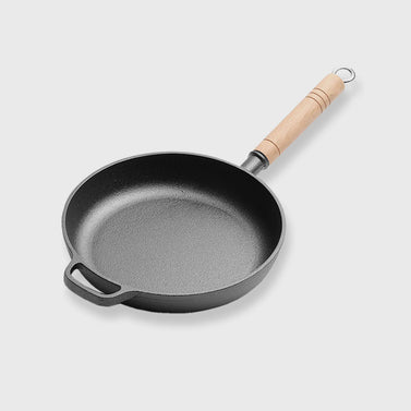 25cm Round Cast Iron Frying Pan Skillet with Helper Handle