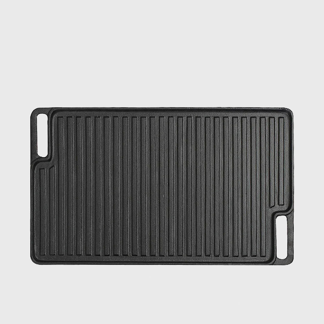 45cm Rectangular Cast Iron BBQ Grill Tray with Handle