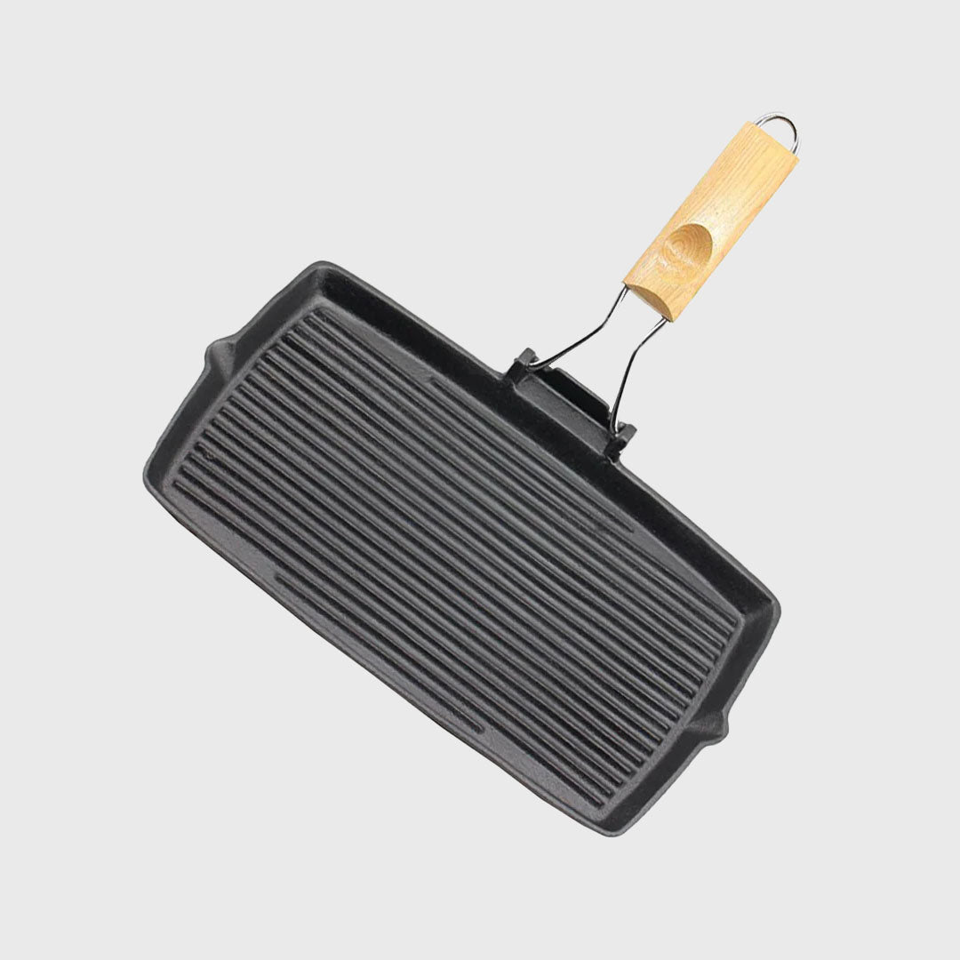20.5cm Rectangular Cast Iron Griddle Pan