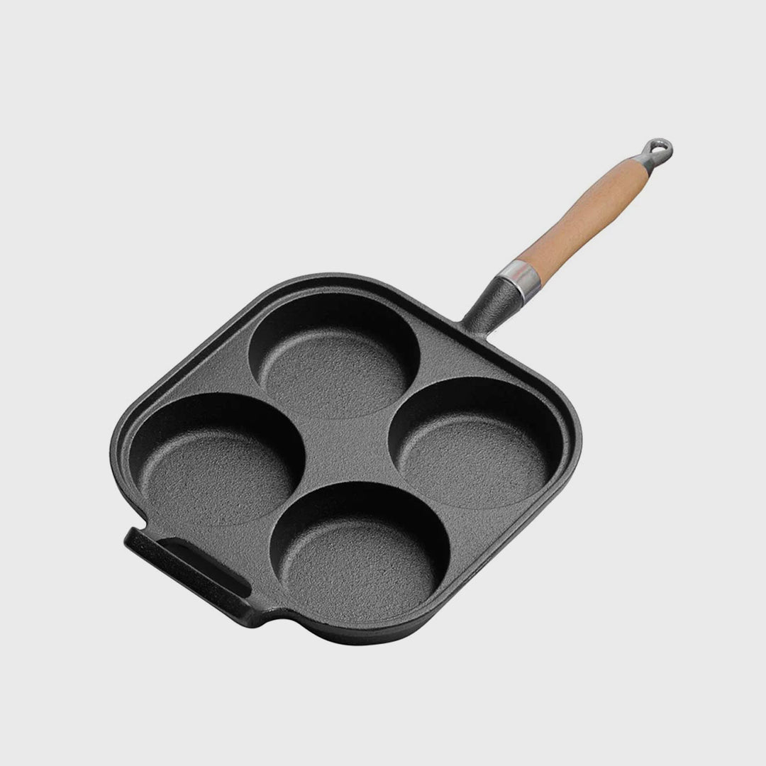 4 Mold Cast Iron Pancake Omelette Fry Pan