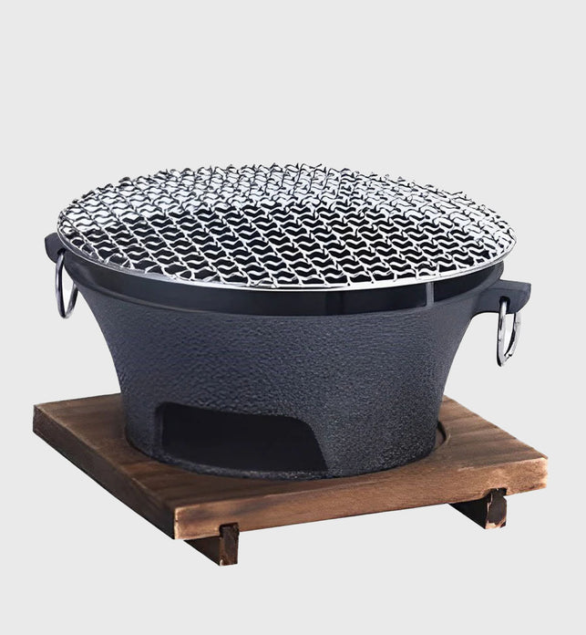 Large Cast Iron Round Stove Charcoal Table Net Grill