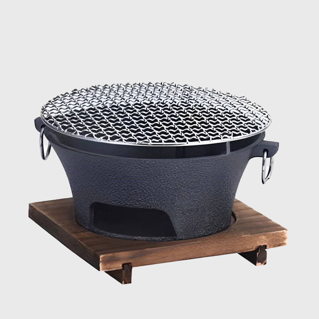 Small Cast Iron Round Stove Charcoal Table Net Grill