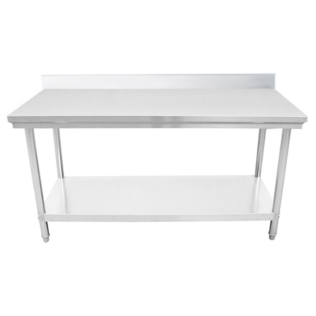Commercial Kitchen Stainless Steel Bench Table with Back-splash 80*70*85cm