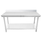 Commercial Kitchen Stainless Steel Bench Table with Back-splash 80*70*85cm