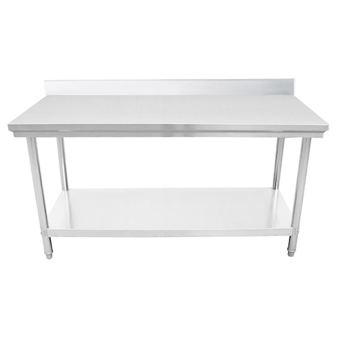 Commercial Kitchen Stainless Steel Bench Table with Back-splash 80*70*85cm