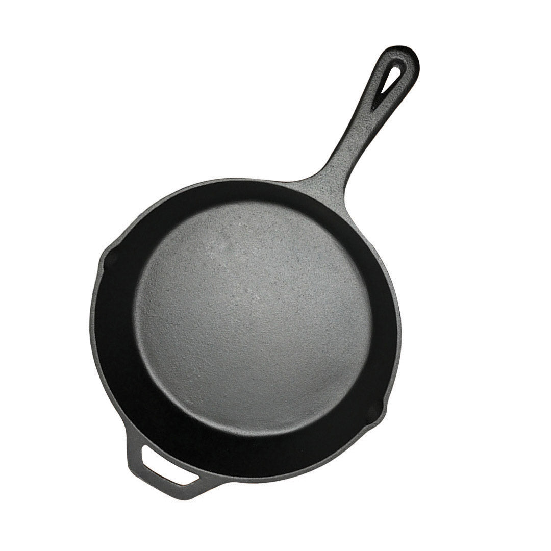 SOGA 30cm Round Cast Iron Frying Pan with Helper Handle