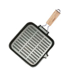 SOGA 28cm Ribbed Cast Iron Square Steak Frying Pan
