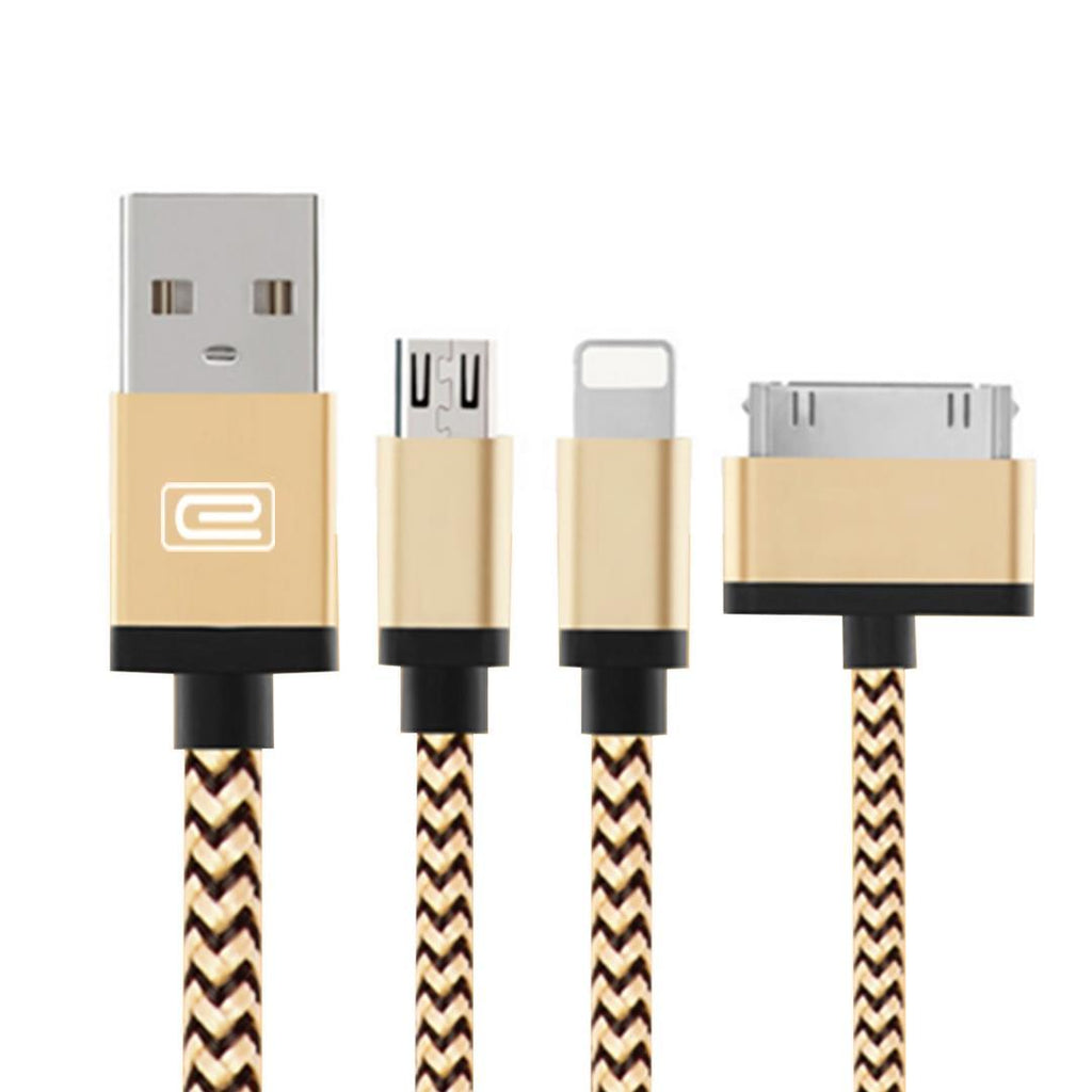 3 in 1 Durable 1.2M High Speed Charging Data Braided Cable