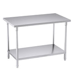 2-Tier Commercial Catering Stainless Steel Work Bench 120*70*85cm