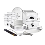 White Antler Printed Ceramic Dinnerware Set of 34