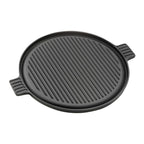 SOGA 43cm Round Ribbed Cast Iron Frying Pan with Handle