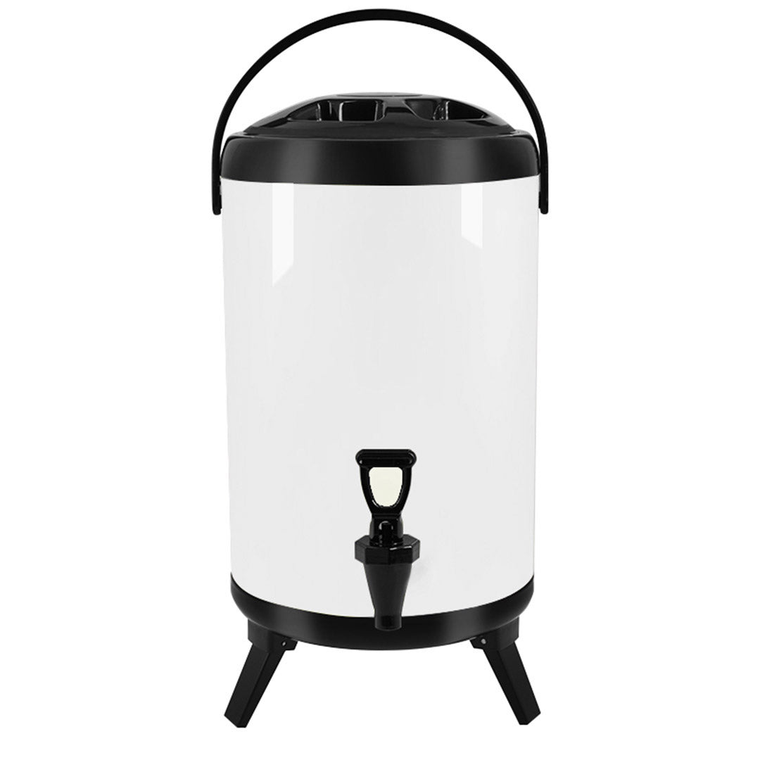 10L Stainless Steel Milk Tea Barrel with Faucet White