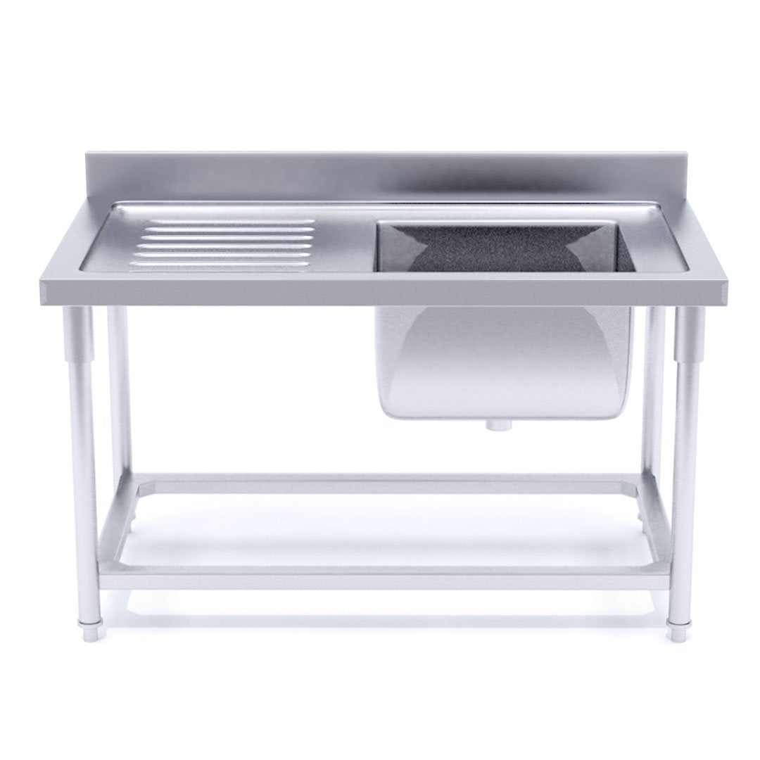 Commercial Stainless Steel Right Single Sink Work Bench 160*70*85