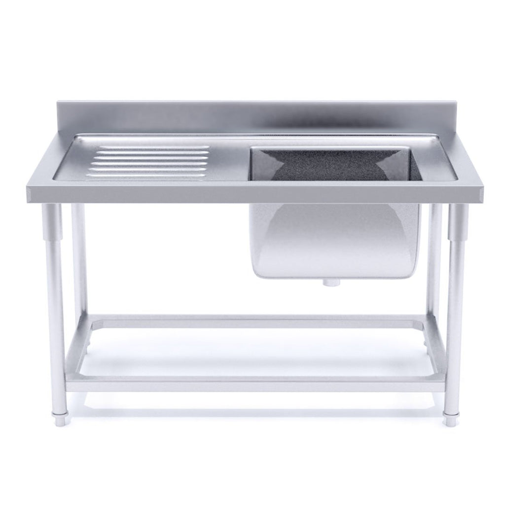 Commercial Stainless Steel Right Single Sink Work Bench 140*70*85