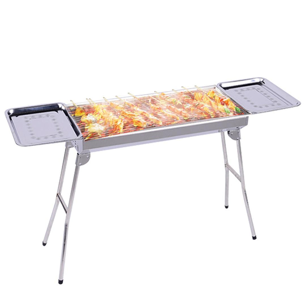 Stainless Steel Skewers BBQ Grill with Side Tray 6-8 Persons