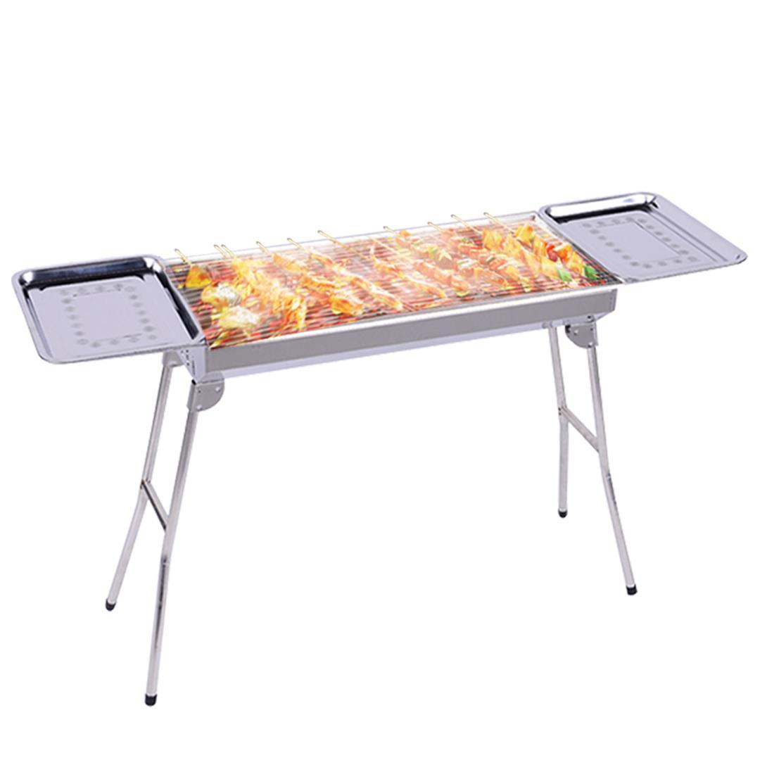 Stainless Steel Skewers BBQ Grill with Side Tray 6-8 Persons