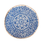 Blue Carpet Soft Linen Bohemian Non-Slip Round Rug