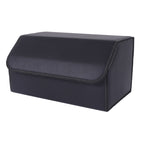 Leather Car Boot Foldable Trunk Cargo Organizer Box Black Large