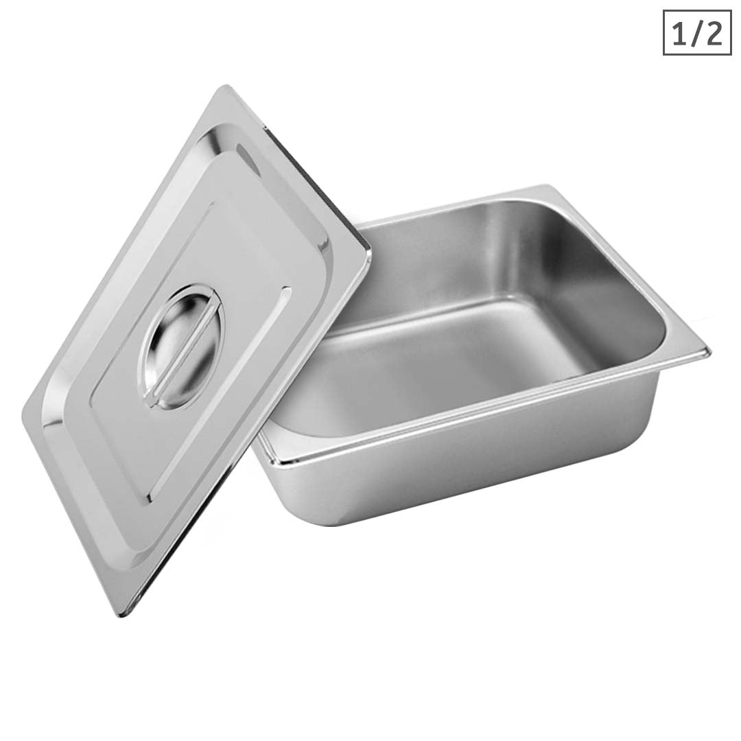 Gastronorm Full Size 1/2 GN Pan 10cm Deep with Lid
